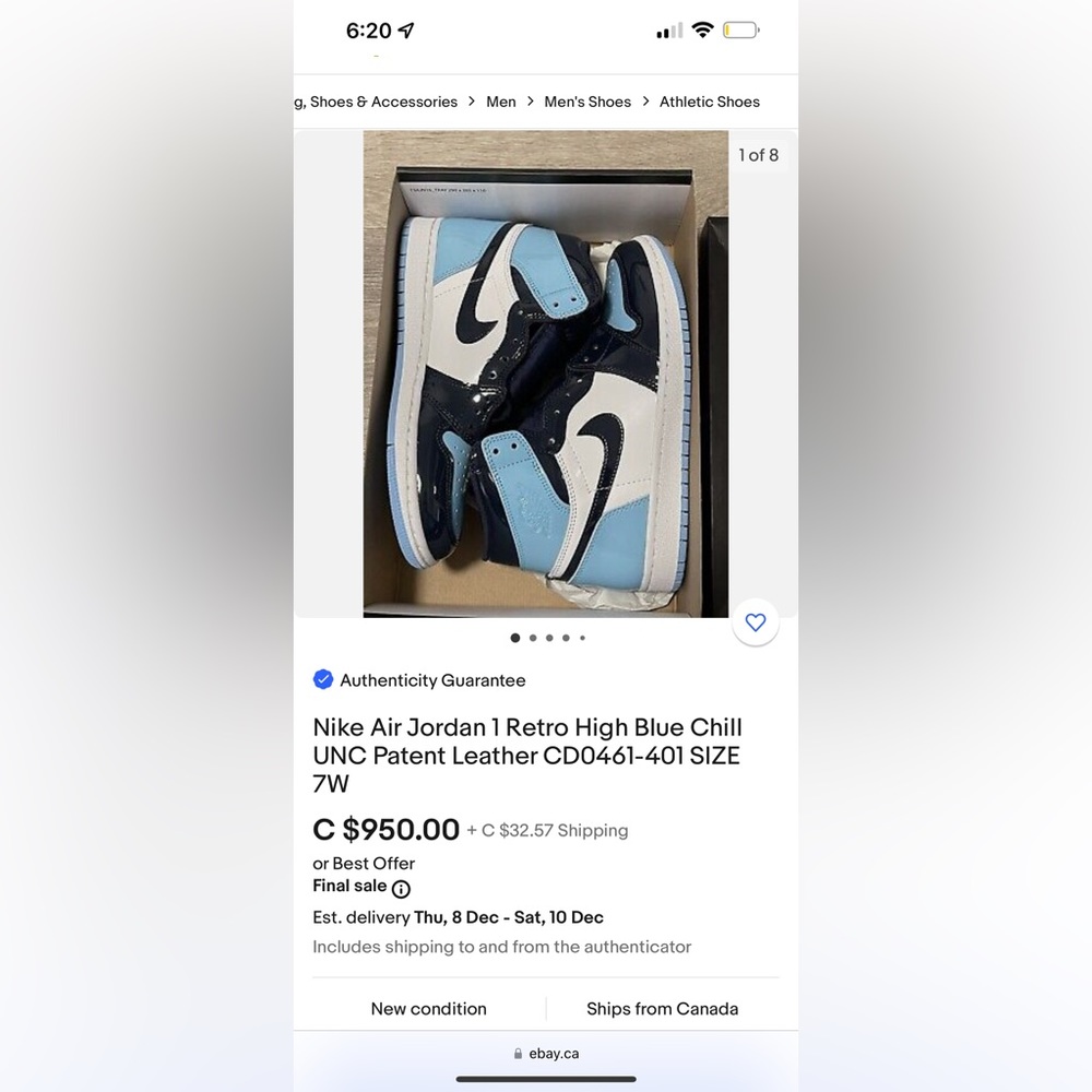 WMNS AIR JORDAN 1 RETRO HIGH OG 'BLUE CHILL'